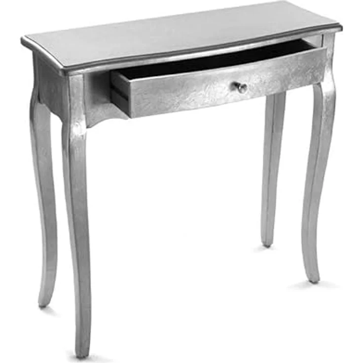 Versa Cagliari Schmales Möbelstück für den Eingangsbereich oder Flur, Moderner Konsolentisch, mit 1 Schublade, Maßnahmen (H x L x B) 80 x 30 x 80 cm, Holz, Farbe: Silber – Bild 5
