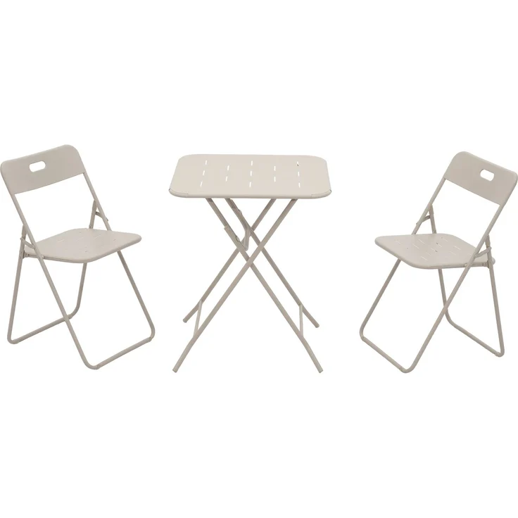 Outdoor 3-Piece Foldable Bistro Set, E coating Folding Outdoor Patio Furniture Sets, 2 Chairs and 1 Table, Weather-Resistant Outdoor/Indoor Conversation Set for Patio,Beige – Bild 2
