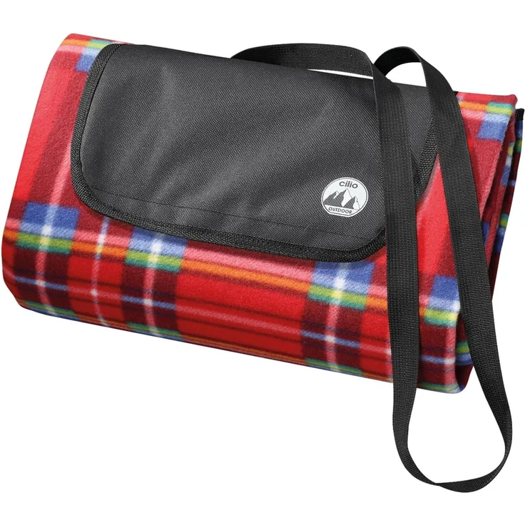 Cilio Picknick-Decke WEEKEND, leicht abwischbar und mit praktischem Tragegriff, rot, 145 x 130 cm – Bild 1