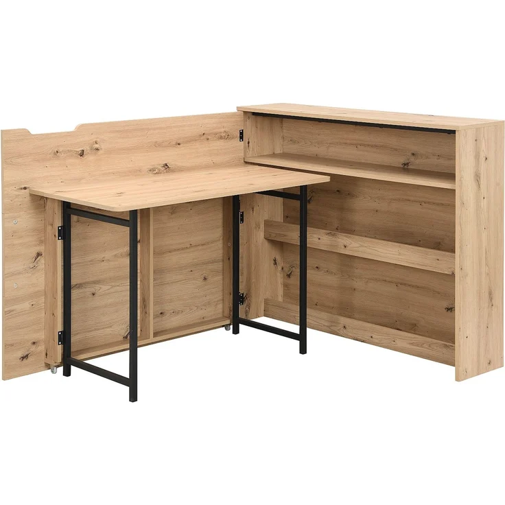 Vente-unique - RELIMY - Schreibtisch - Metall - Naturfarben hell - 115 x 27 x 93 cm – Bild 4