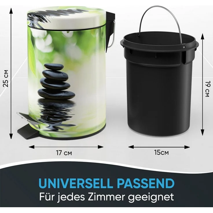 Sanilo Kosmetikeimer mit Motiv, viele schöne Bad Mülleimer zur Auswahl, 3 Liter, Abfalleimer mit Absenkautomatik & Innenbehälter – Bild 3