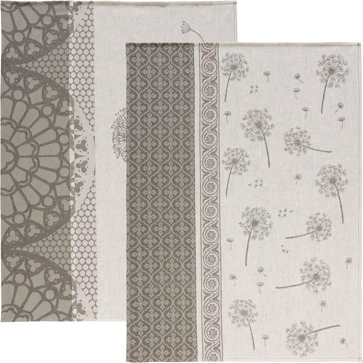 Erwin Müller Geschirrtuch Geschirrtuch 2er-Pack, Halbleinen Blumen – Bild 1