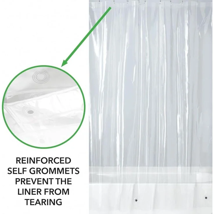 mDesign Duschvorhang Badewannenvorhang PEVA wasserabweisend Vinyl Transparent – Bild 5