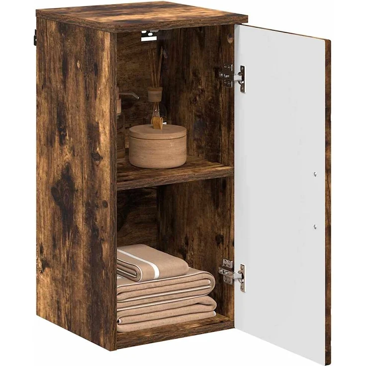 vidaXL Badezimmerschrank mit Tür Geräucherte Eiche 30 x 31,5 x 61 cm 883349 – Bild 2