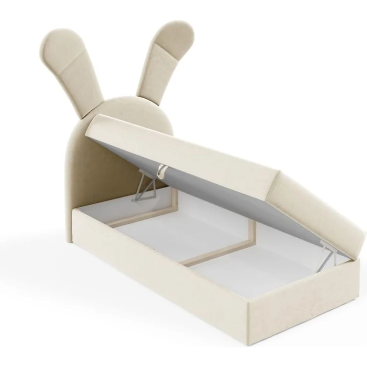 Kinderbett Polsterbett Bett MATILDA 100x200cm in Stoff Magic Velvet Creme – Bild 4