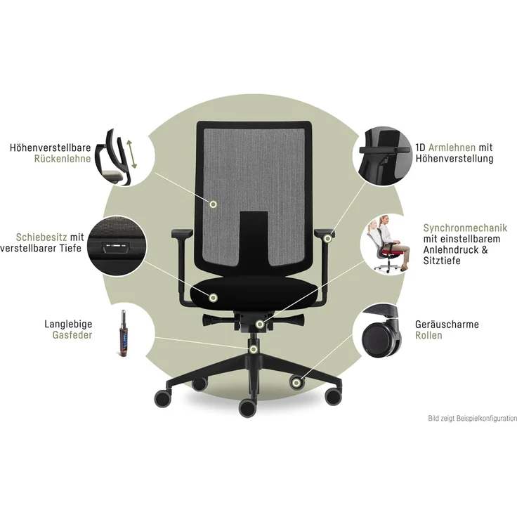 Sedus, se:do PRO Light 2, ergonomischer Bürostuhl, Netzmembran, schwarz, höhenverstellbar – Bild 8