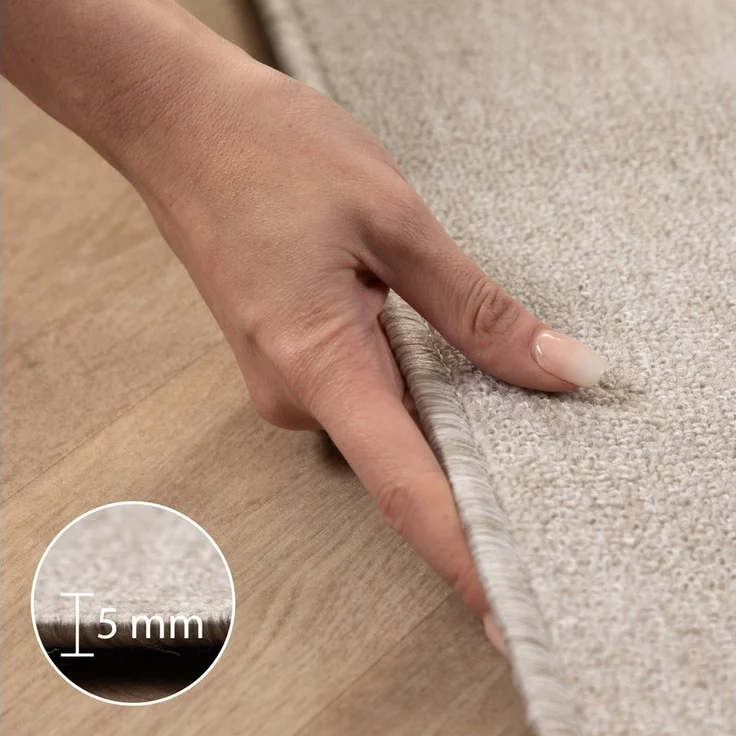 Carpettex Schlingenteppich Unicolor - Einfarbig, Läufer, Höhe: 7 mm, Kurzflor Schlingen Teppich Wohnzimmer Einfarbig Modern – Bild 2