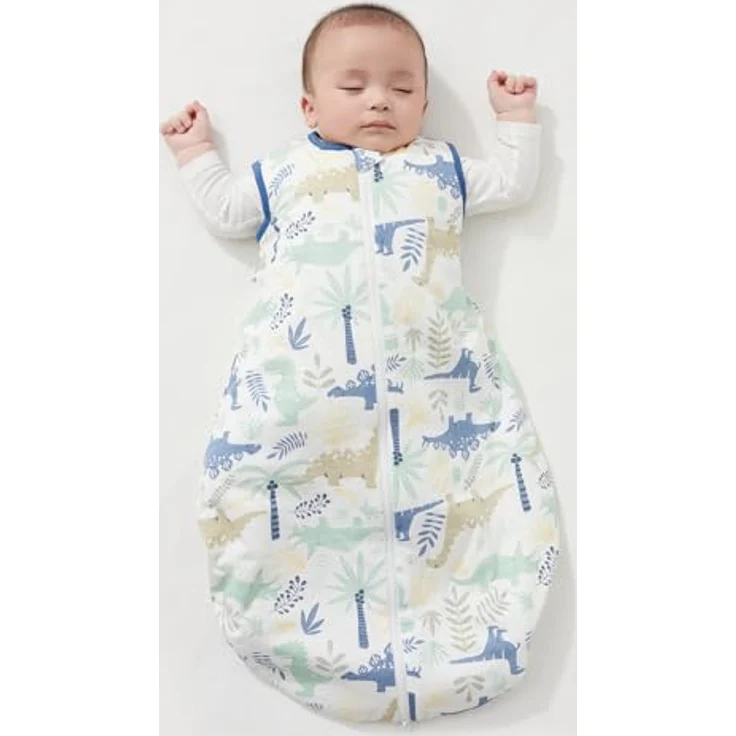 Duomiaomiao 2.5Tog Schlafsack Baby Ganzjahres, 100% Baumwolle Baby Schlafsack Winter, Mädchen Neugeboren,Warmer Schlafsack Neugeborene Kinder(Dinosaurier/70) – Bild 8