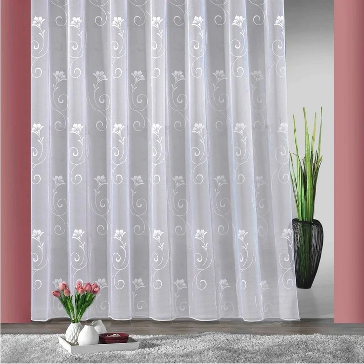 Weckbrodt Gardine Lilly (1 St), Smokband, halbtransparent, Jacquard, Jacquard, strukturiert, Allover, Beschwerungsband, halbtransparent – Bild 1