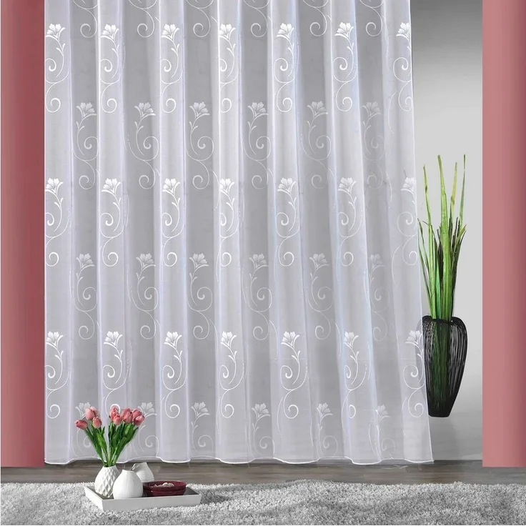 Weckbrodt Gardine Lilly (1 St), Smokband, halbtransparent, Jacquard, Jacquard, strukturiert, Allover, Beschwerungsband, halbtransparent