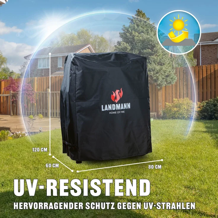 LANDMANN 'Premium' Wetterschutzhaube, Polyester schwarz, 80 x 60 x 120 cm – Bild 3