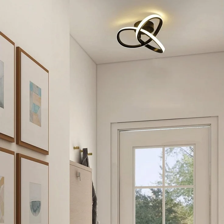 Nettlife LED Deckenleuchte Dimmbar 40CM Geometrie Design Wohnzimmer Deckenlampe fernbedienung, LED fest verbaut, Augenschutz – Bild 1