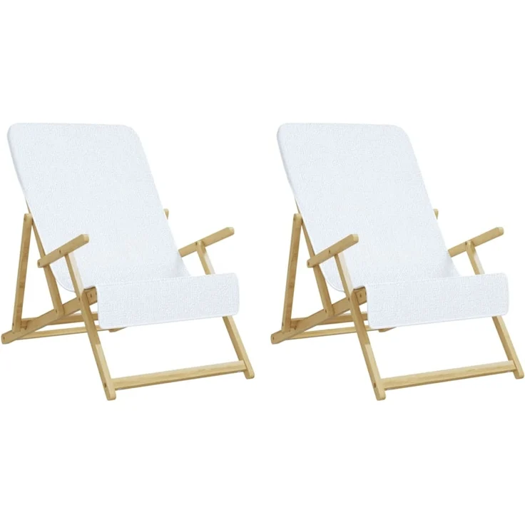 vidaXL Strandtücher 2 Stk. Weiß 60x135 cm Stoff 400 GSM 362669 – Bild 4