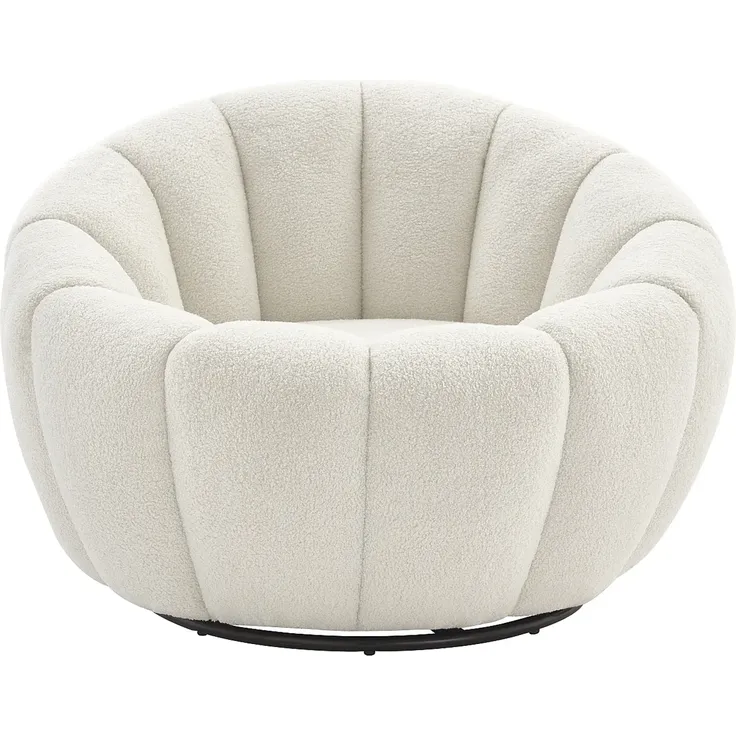 Vente-unique - COSSATO Sessel Stoff Weiß - B 96 cm x H 65 cm x L 96 cm – Bild 3