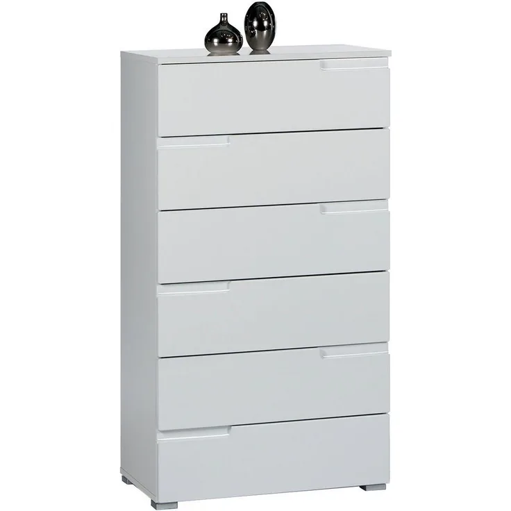 Kommode >Suzette< in Weiß aus MDF - 65x119x40cm (BxHxT)