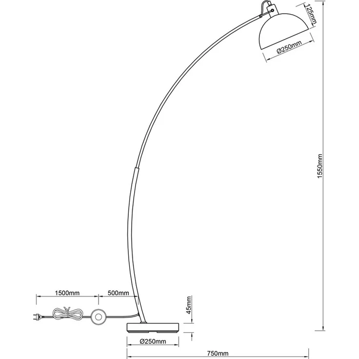R46041032 Stehleuchte RECIFE Stehlampe ca. 155 cm schwarz / goldfarbig max. 60W – Bild 4