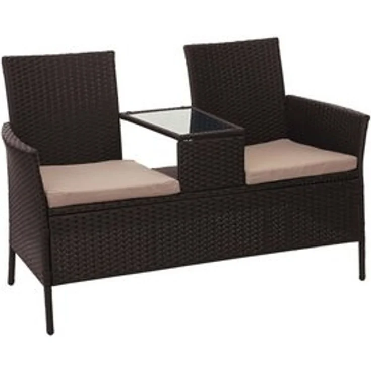 MCW Gartenbank MCW-E24, Poly-Rattan, mit Armlehnen, Bezüge mit Reißverschluss, wasserabweisend – Bild 6