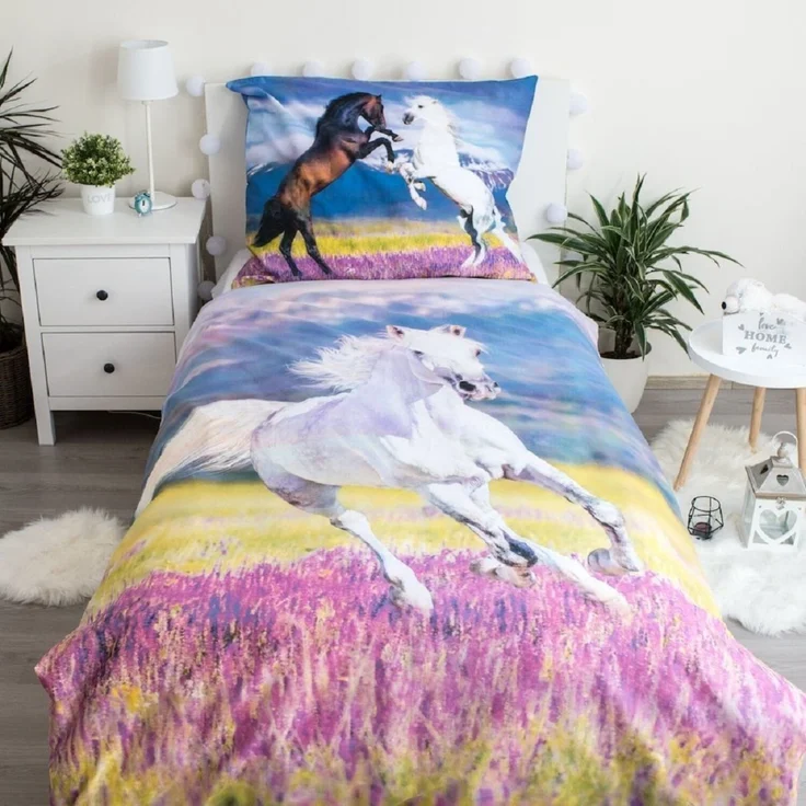 Pferd Design Kuschelige Bettwäsche Baumwolle, 140x200 cm & 70x90 cm – Bild 2
