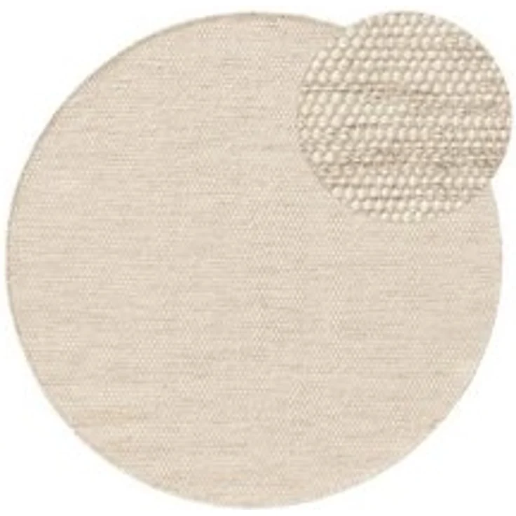 benuta Wollteppich Rocco, rund, Höhe: 5 mm, Wolle, handgewebt, Wohnzimmer – Bild 6