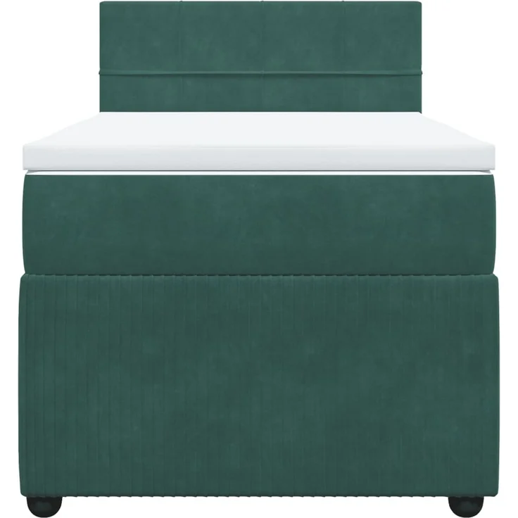 vidaXL Boxspringbett mit Matratze Dunkelgrün 80x200 cm Samt 3287593 – Bild 4