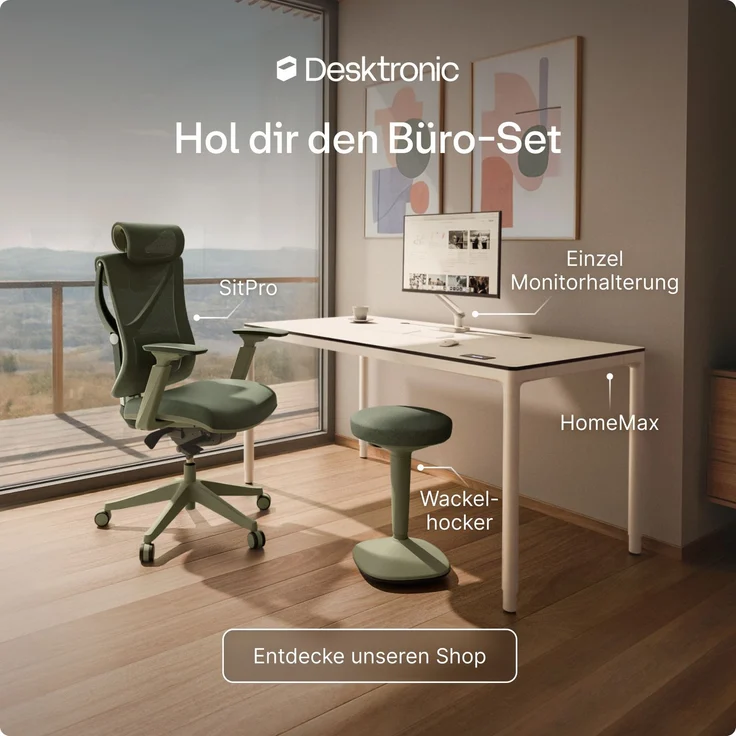 Ergonomischer Balancehocker Desktronic – Höhenverstellbarer Stehhocker für Homeoffice & Stehschreibtisch, Aktivsitz-Hocker mit Wippfunktion, rutschfester Standfuß – Grün – Bild 9
