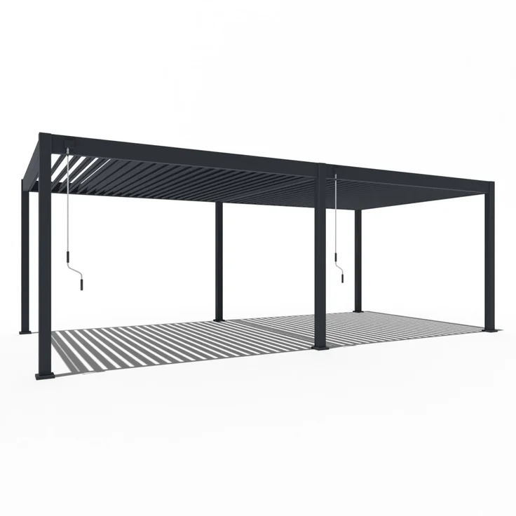 Weide Deluxe | Pergola Voll Aluminium freistehend | 3,6 x 7,2 M | Lamellendach anthrazit – Bild 1