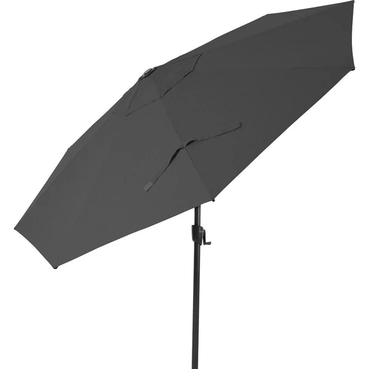 SIENA GARDEN PINO Mittelstockschirm Ø300 cm anthrazit-meliert Gestell Alu anthrazit, Streben Aluminium, Bezug 100% Polyester, 280/m² anthrazit-meliert, UPF 50+ – Bild 3