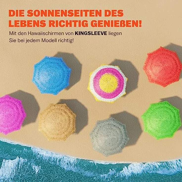 Kingsleeve 'Hawaii' Sonnenschirm, neigbar, UV Schutz 30+, Metall / Polyester bunt, Ø 160 – Bild 7