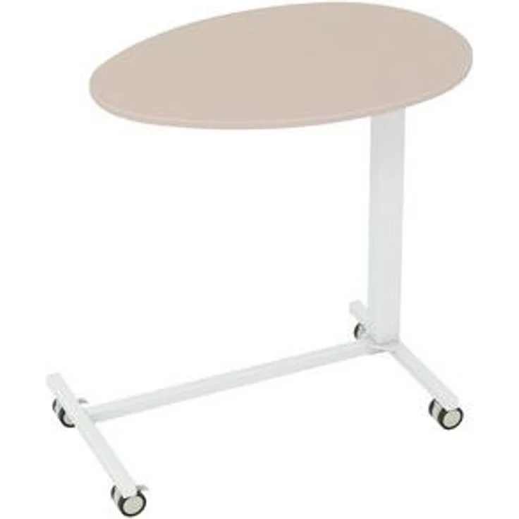 COSTWAY Beistelltisch, höhenverstellbar 74–108cm, Laptoptisch mit Rollen Rosa – Bild 6