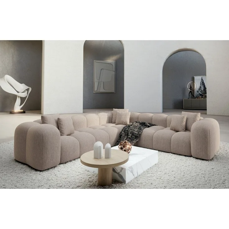 Sofa Dreams Ecksofa Modern Stoff Strukturtstoff Couch Sofa Formentera L Form Stoffsofa, Loungesofa