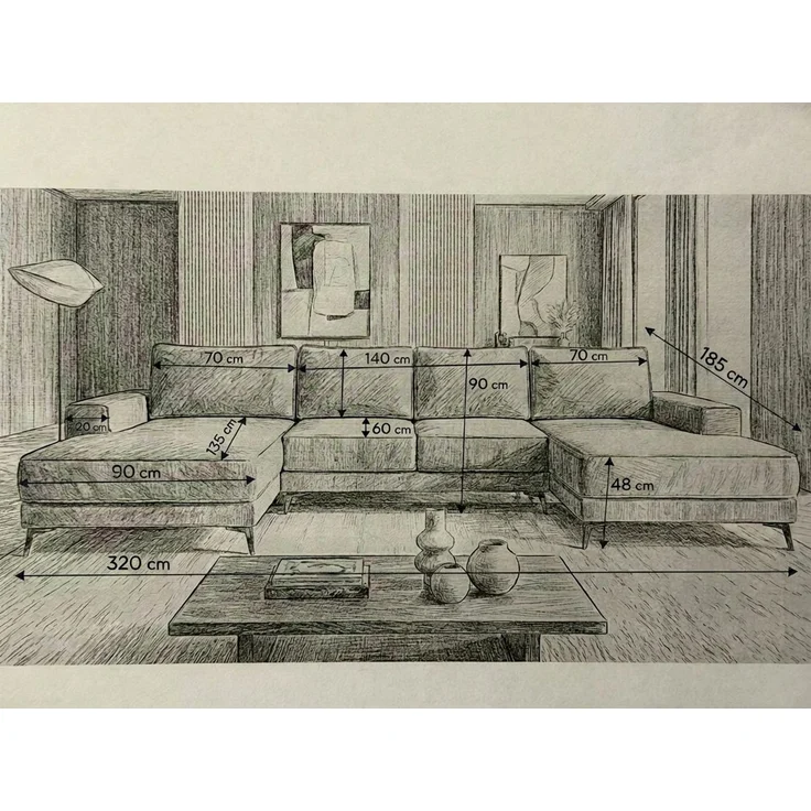 Ecksofa EINAR 362x170 cm mit Schlaffunktion, Bonellfederkern und Bettkasten, Farbe: Grün – Bild 4