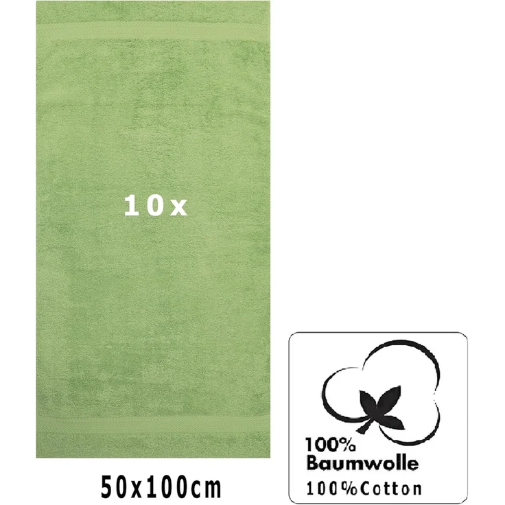 Betz Handtücher 10 Stück Handtücher Premium 50x100 cm Farbe apfelgrün, 100% Baumwolle (10-St) – Bild 2