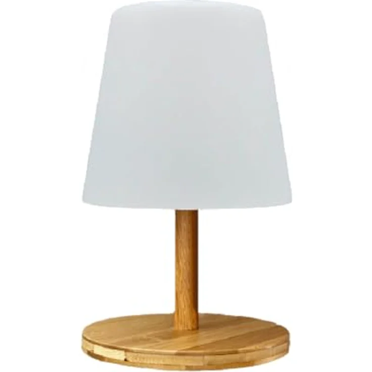 LUMISKY Standy Mini Wood, kabellose IP44 LED-Tischlampe mit dimmbarer Helligkeit, 250 mm, Bambusfuß, 1 Stück – Bild 1