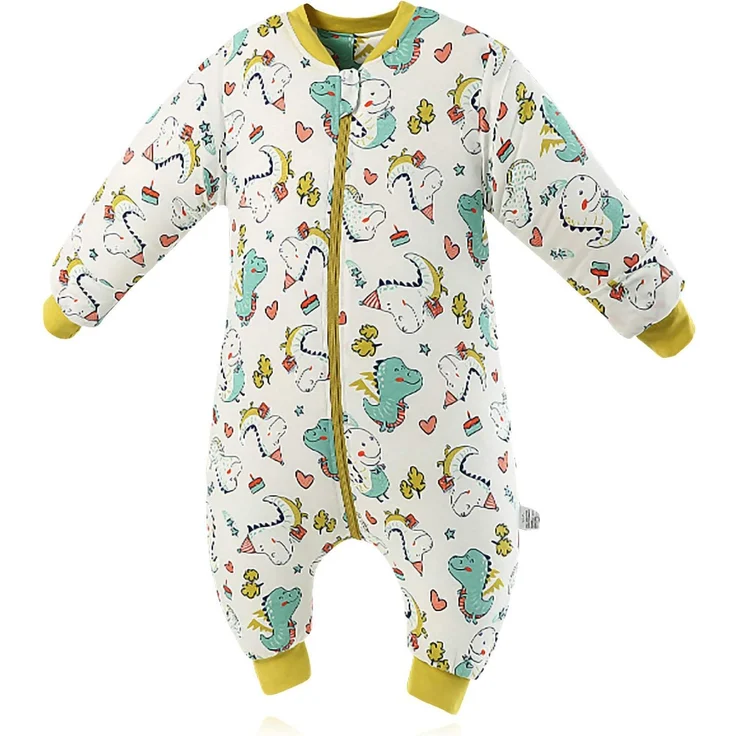 SONARIN Babyschlafsack mit Beinen Schlafsack mit Füße,abnehmbaren Ärmeln,dünn,2,5 Tog,Bio-Baumwolle Verschiedene Größen von 6 Monaten bis 6 Jahren – Bild 1