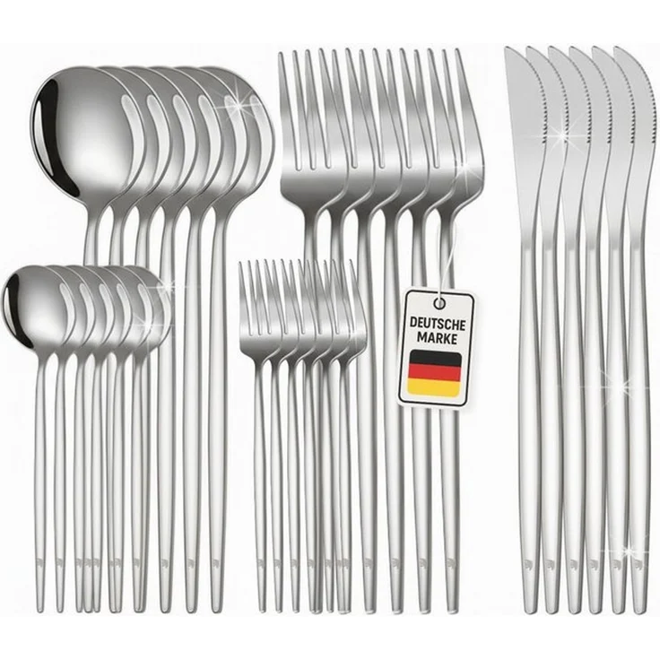 Roxlin Besteck-Set 30-teiliges Edelstahl-Besteckset modern & elegant 4 Farbe – Bild 4