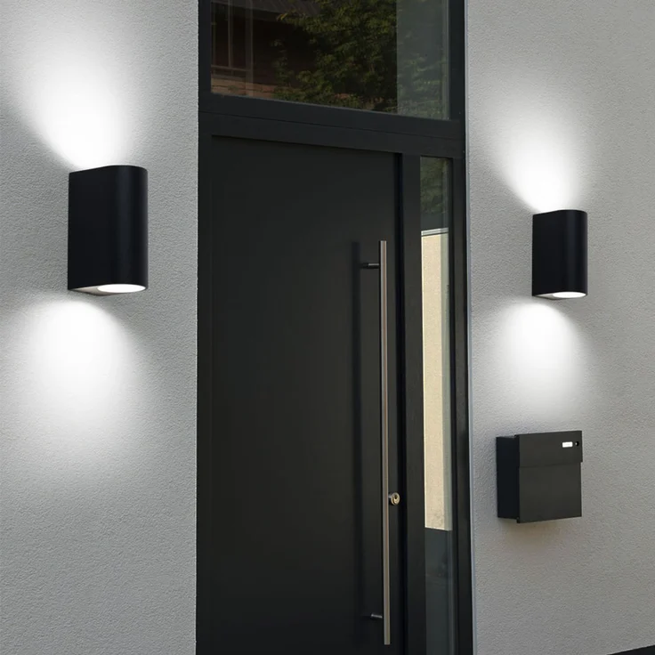 2er Set LED Up & Down Wandleuchten, Aluminium schwarz, H 14,5 cm – Bild 8