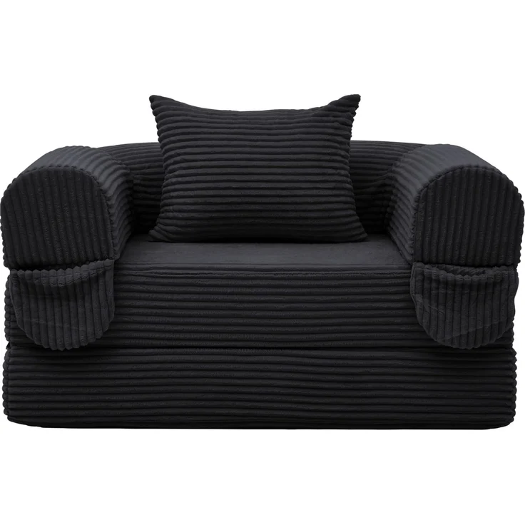 Einzel-Schlafsofa 120cm×85cm×65cm aus Kord – umwandelbar, platzsparend, mit Zusatzkissen – Bild 6