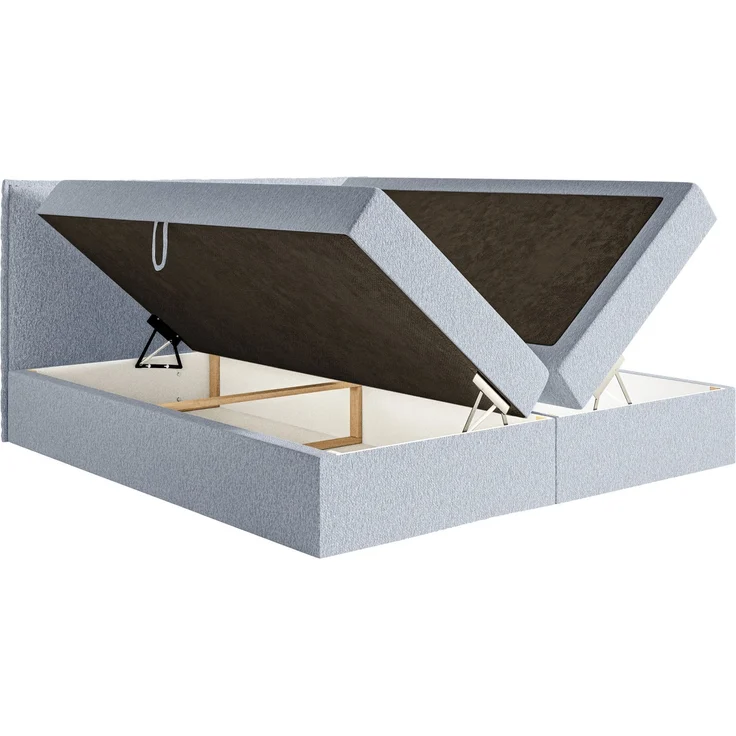 Selsey 'Softie' Boxspringbett 180x200 cm mit Topper und Stauraum, Chenille, Himmelblau – Bild 4