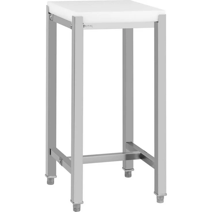 Royal Catering Schneidebrett Metzgerblock Hackklotz Fleischerblock 40 x 40 cm Edelstahl/Kunststoff, Edelstahl, Kunststoff (Polyethylen) – Bild 1