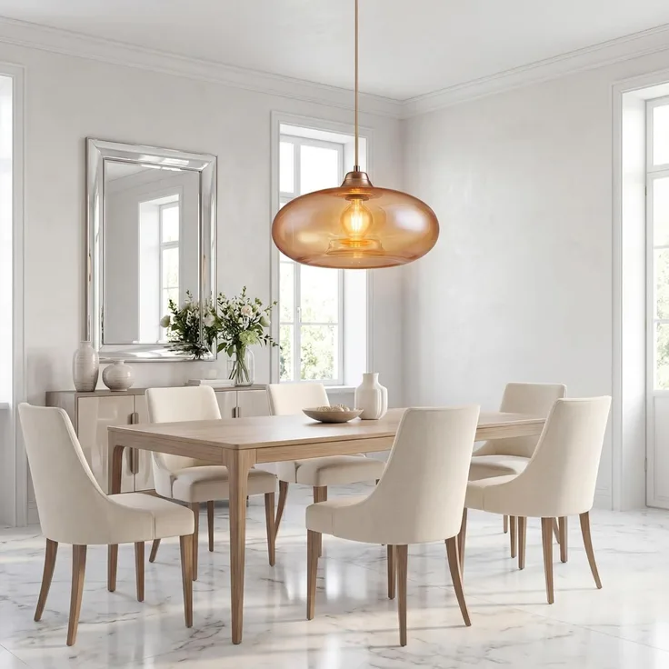 Pendelleuchte LA BURBUJA Ø40CM – Elegantes Glas in Bernstein für Ihr Zuhause