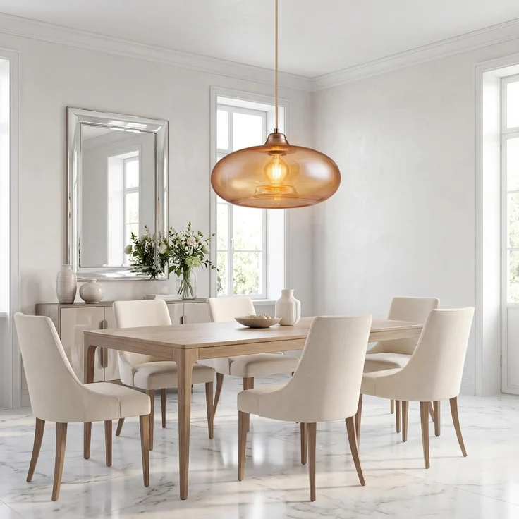 Pendelleuchte LA BURBUJA Ø40CM – Elegantes Glas in Bernstein für Ihr Zuhause – Bild 1