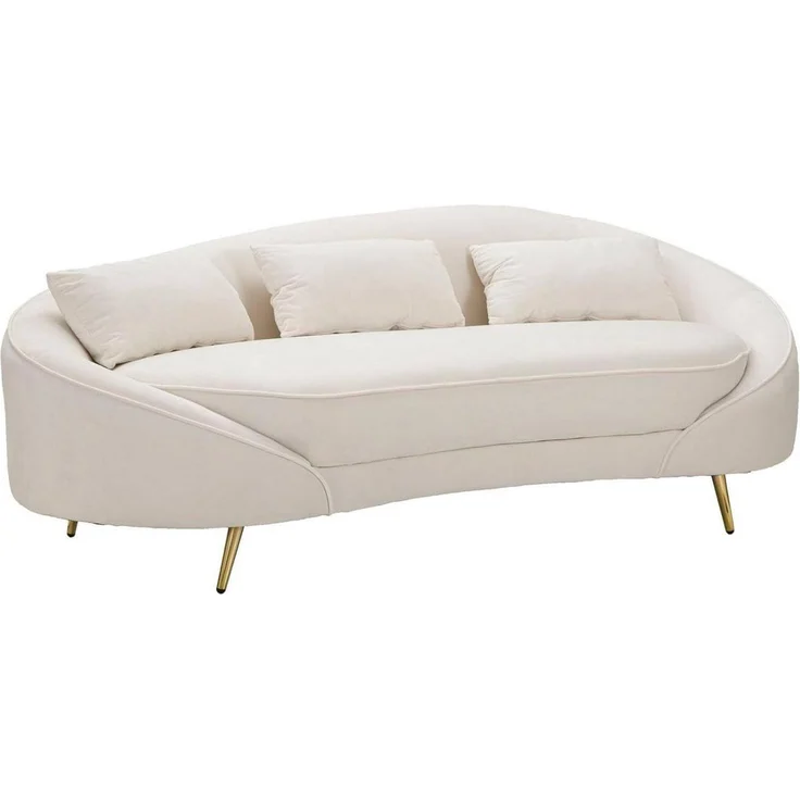 Dmora Sofa 3-Sitzer Pace 185x84 cm Weiß, Kissen Inklusive – Bild 3