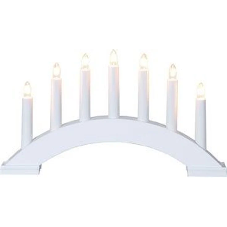 EGLO Lichterbogen Weihnachten mit 7 Kerzen, Fensterleuchter gebogen aus Holz in Weiß, Schwibbogen mit Kabel, Weihnachtsbeleuchtung Fenster, E10 Fassung, warmweiß – Bild 6