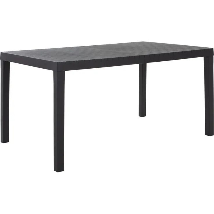 Ambia Garden Ausziehbarer Gartentisch, Anthrazit, Kunststoff, rechteckig, 90x72x150-220 cm, Made in Italy