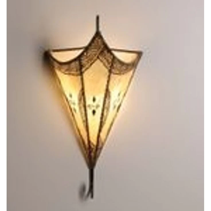 Marokkanische Leder Wandlampe Mouna Rot – Bild 9