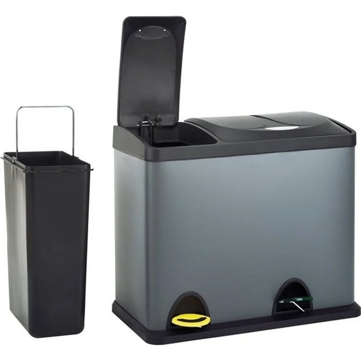 SVITA Mülltrennsystem TC2Combo26, Treteimer, Trennsystem, 2 Inneneimer, Farbunterteilung – Bild 4