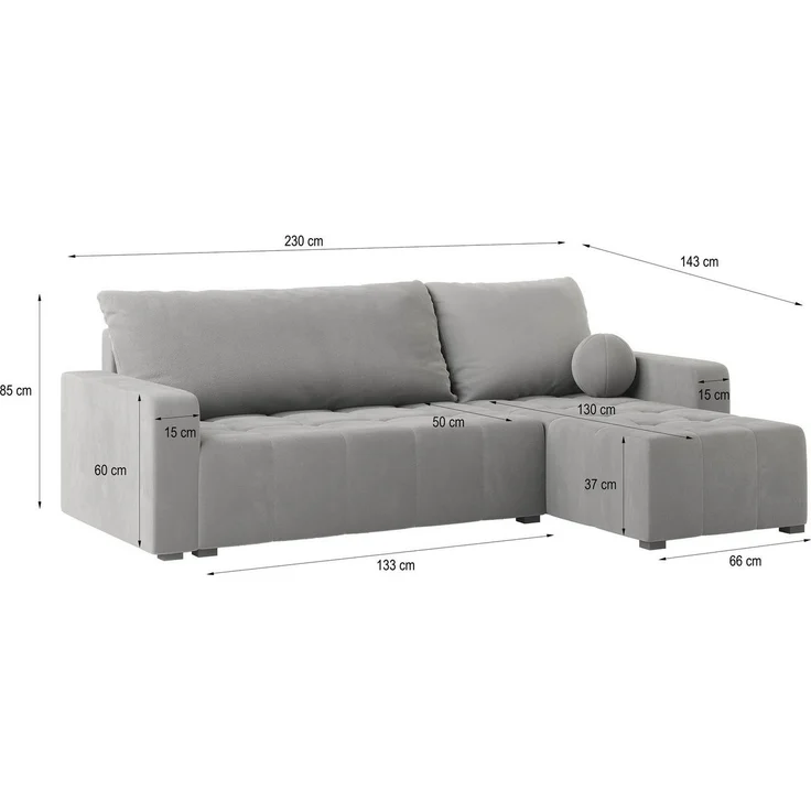 Masseno Ecksofa VOLIRA mit Schlaffunktion L-Form, Sofa mit Bettkasten – Bild 2