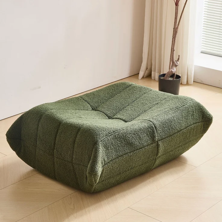 2-teiliges Loungesofa-Set 112x189x82 cm, Grün, Teddy-Vlies, ergonomisch, leicht, 110 kg Belastbarkeit – Bild 8