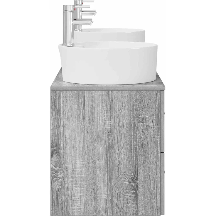 vidaXL Wandmontiertes Badezimmerschrank-Set 3 stk. Grau Sonoma 3405872 – Bild 6