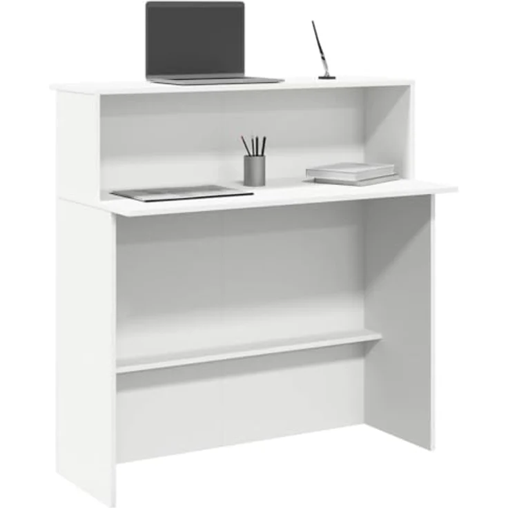 vidaXL Empfangstresen Weiß 100 x 50 x 103,5 cm Holzwerkstoff 859024 – Bild 5